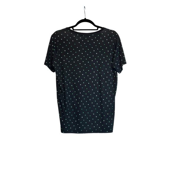 H & M blue green polka dot short sleeves t shirt size Small - Picture 6 of 7